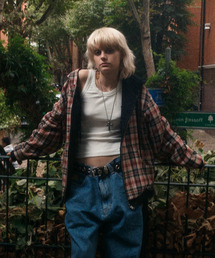 ERTR（イーアールティーアール）の「Reversible Hoodie Zip-Up Check Red（パーカー）」