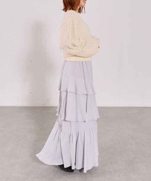 archives（アルシーヴ）の「リンクルフリルティアードスカート（スカート・レディース・ブラック/オフホワイト/シルバーグレー・MEDIUM）」の21枚目の写真