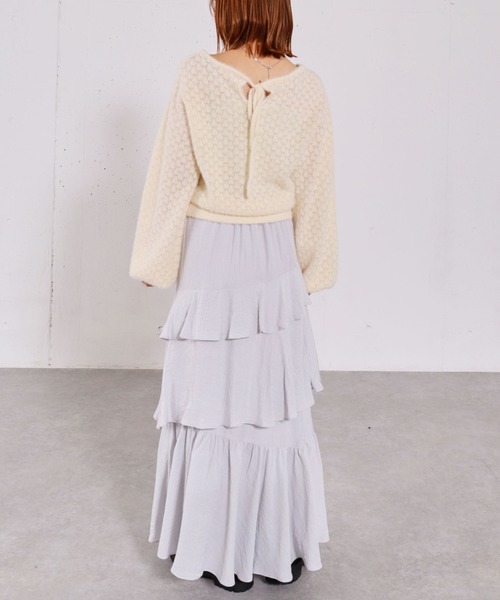 archives（アルシーヴ）の「リンクルフリルティアードスカート（スカート・レディース・ブラック/オフホワイト/シルバーグレー・MEDIUM）」の22枚目の写真