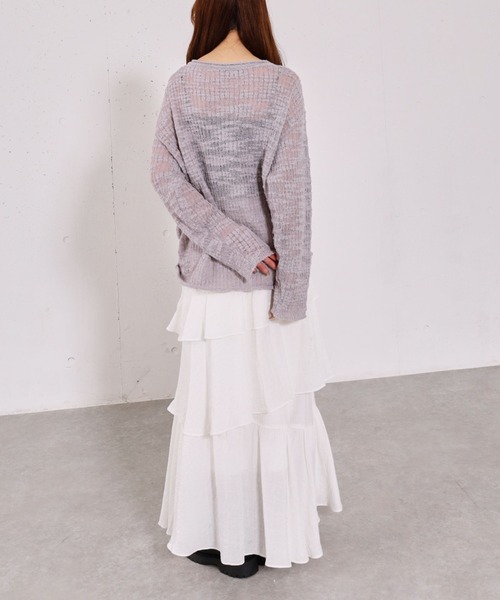 archives（アルシーヴ）の「リンクルフリルティアードスカート（スカート・レディース・ブラック/オフホワイト/シルバーグレー・MEDIUM）」の15枚目の写真