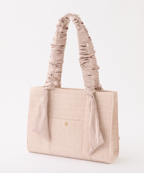 one after another NICE CLAUP（ワンアフターアナザーナイスクラップ）の「A4サイズ対応・キャリーオン可能/ギャザーハンドルトートバッグ（トートバッグ・レディース・ピンクベージュ/ブルー系その他/ホワイト×ブラック/アイボリー/ホワイト系その他/サックスブルー・FREE）」の14枚目の写真