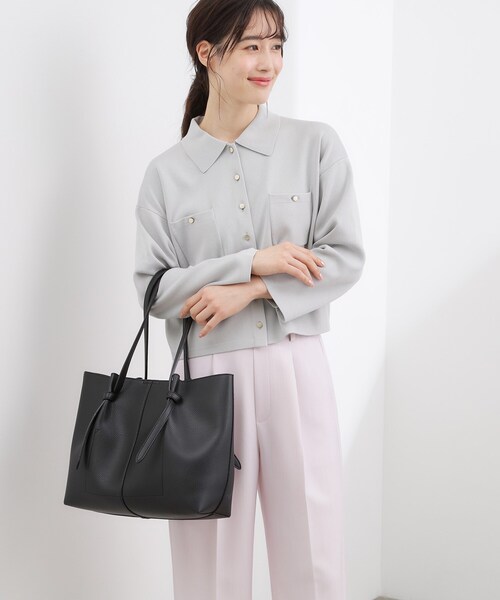 grove(グローブ)の「ノットハンドルA4トート(トートバッグ・レディース・ライトベージュ/ブラック/ベージュ系その他7・00)」の12枚目の写真