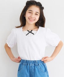 coca（coca）（コカ）の「キッズ　リブレイヤードリボントップス（Tシャツ/カットソー）」