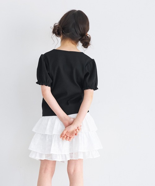 coca（coca）（コカ）の「キッズ　リブレイヤードリボントップス（Tシャツ/カットソー・キッズ・ホワイト/ブラック・120/130/140/150）」の12枚目の写真