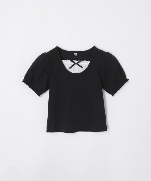 coca（coca）（コカ）の「キッズ　リブレイヤードリボントップス（Tシャツ/カットソー・キッズ・ホワイト/ブラック・120/130/140/150）」の19枚目の写真