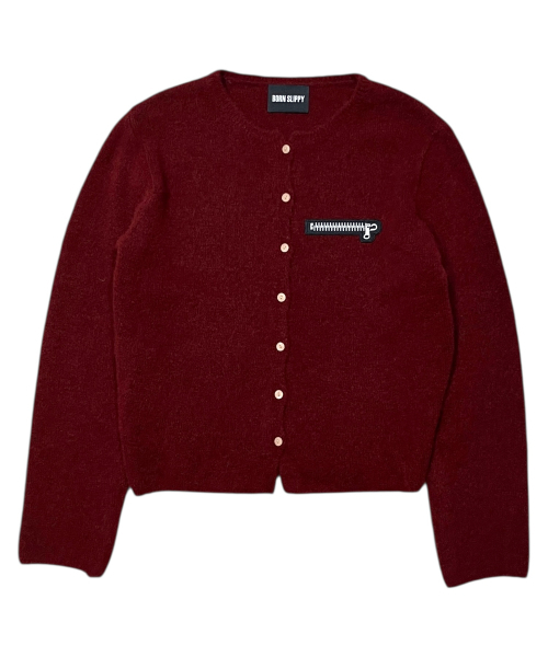 BORN SLIPPY（ボーンスリッピー）の「Soft Wool No-Heart Zip Cardigan (Red)（カーディガン/ボレロ・レディース・その他・FREE）」の3枚目の写真