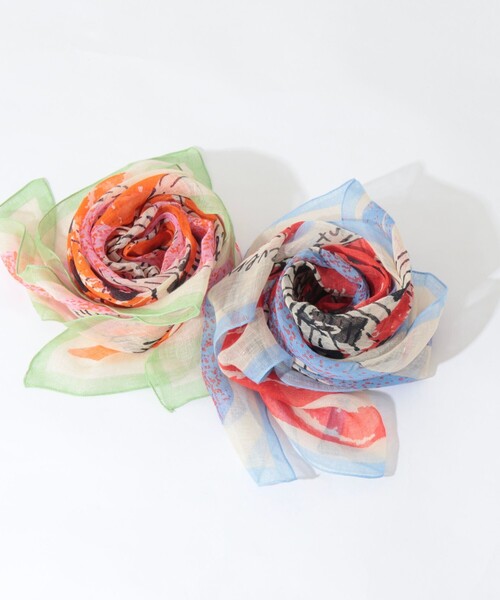 NOLLEY’S（ノーリーズ）の「リネンガーゼプリントストール（ストール/ショール・レディース・ブルー系その他/グリーン系その他・FREE）」の12枚目の写真