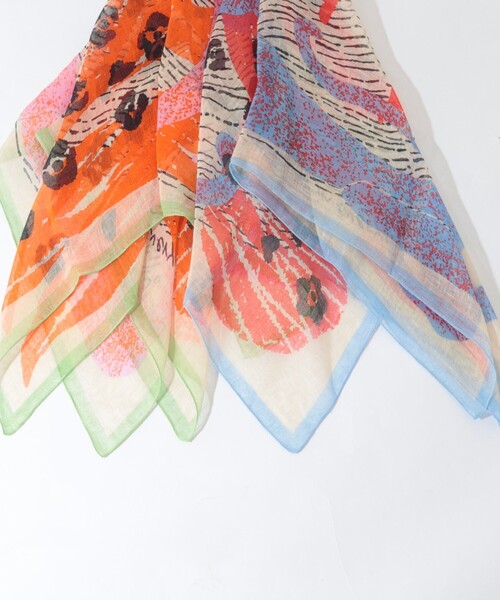 NOLLEY’S（ノーリーズ）の「リネンガーゼプリントストール（ストール/ショール・レディース・ブルー系その他/グリーン系その他・FREE）」の13枚目の写真