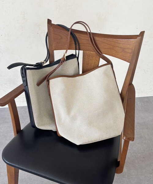 un dix cors（アンディコール）の「立体キャンバスバッグ（トートバッグ・レディース・ブラック・FREE）」の2枚目の写真