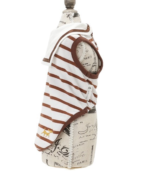 ROPE' PICNIC(ロペピクニック)の「ROPE' PICNIC/セーラーカラーボーダーカットソー(ペットウェア・レディース・ブラック/ブラウン・2M/2L/L/M/S/XS/2XS)」の5枚目の写真