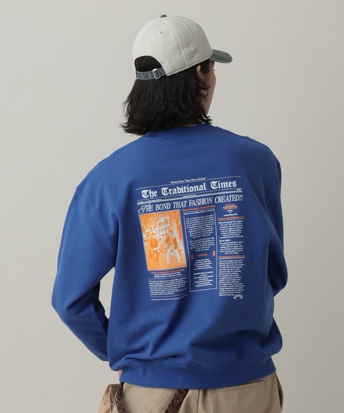 RAGEBLUE（レイジブルー）の「Newspaper Print Sweat/ニュースペーパープリント裏毛スウェット（スウェット・メンズ・ネイビー/ブルー/グレー系その他・MEDIUM/LARGE）」の11枚目の写真