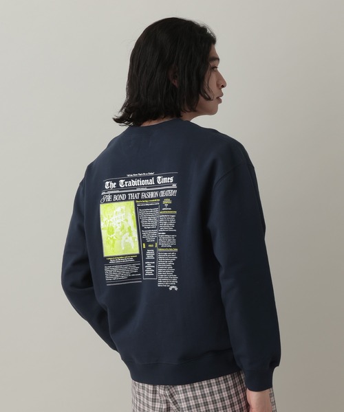 RAGEBLUE（レイジブルー）の「Newspaper Print Sweat/ニュースペーパープリント裏毛スウェット（スウェット・メンズ・ネイビー/ブルー/グレー系その他・MEDIUM/LARGE）」の18枚目の写真