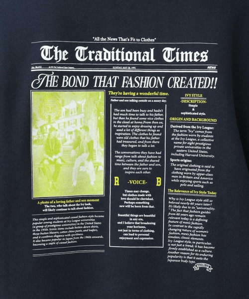 RAGEBLUE（レイジブルー）の「Newspaper Print Sweat/ニュースペーパープリント裏毛スウェット（スウェット・メンズ・ネイビー/ブルー/グレー系その他・MEDIUM/LARGE）」の4枚目の写真