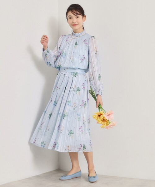 ITS'DEMO（イッツデモ）の「【手洗い可／セットアップ可】ラメストライプ花柄ブラウス（シャツ/ブラウス・レディース・アイボリー系/ネイビー系/サックスブルー系・00）」の15枚目の写真