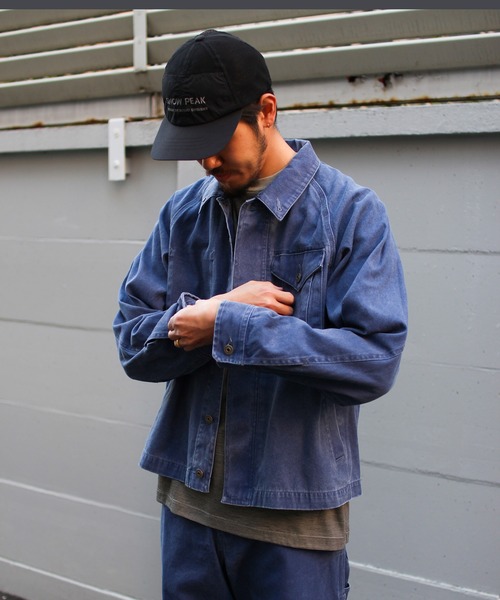 Snow Peak(スノーピーク)の「Snow Peak / Sulfur Dyed Fade Coverall フェードカバーオール(テーラードジャケット・メンズ・ブルー/チャコール・S/M/L/XL)」の14枚目の写真