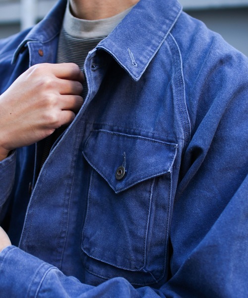 Snow Peak(スノーピーク)の「Snow Peak / Sulfur Dyed Fade Coverall フェードカバーオール(テーラードジャケット・メンズ・ブルー/チャコール・S/M/L/XL)」の15枚目の写真