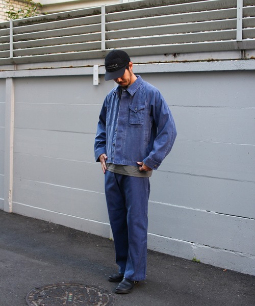 Snow Peak(スノーピーク)の「Snow Peak / Sulfur Dyed Fade Coverall フェードカバーオール(テーラードジャケット・メンズ・ブルー/チャコール・S/M/L/XL)」の13枚目の写真