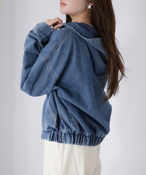 Riberry（リベリー）の「ダブルジップデニムパーカーブルゾン（デニムジャケット・レディース・ブルー/ネイビー・MEDIUM）」の15枚目の写真