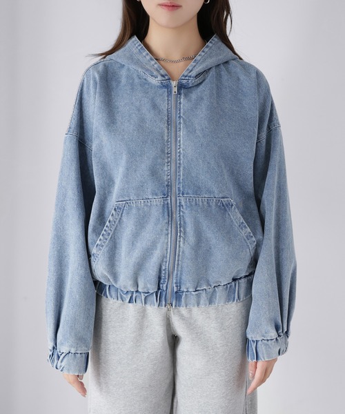 Riberry（リベリー）の「ダブルジップデニムパーカーブルゾン（デニムジャケット・レディース・ブルー/ネイビー・MEDIUM）」の12枚目の写真