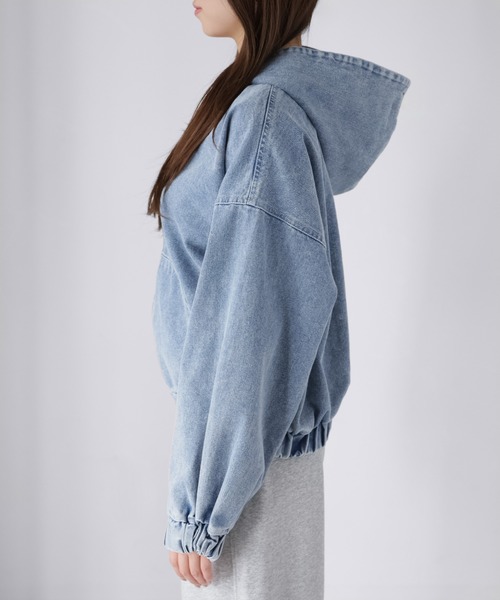 Riberry（リベリー）の「ダブルジップデニムパーカーブルゾン（デニムジャケット・レディース・ブルー/ネイビー・MEDIUM）」の13枚目の写真