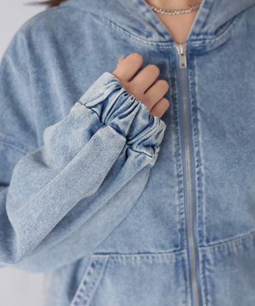 Riberry（リベリー）の「ダブルジップデニムパーカーブルゾン（デニムジャケット・レディース・ブルー/ネイビー・MEDIUM）」の5枚目の写真