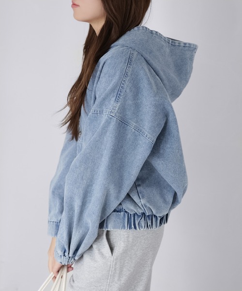 Riberry（リベリー）の「ダブルジップデニムパーカーブルゾン（デニムジャケット・レディース・ブルー/ネイビー・MEDIUM）」の10枚目の写真