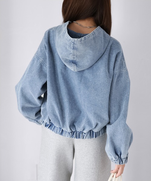 Riberry（リベリー）の「ダブルジップデニムパーカーブルゾン（デニムジャケット・レディース・ブルー/ネイビー・MEDIUM）」の11枚目の写真