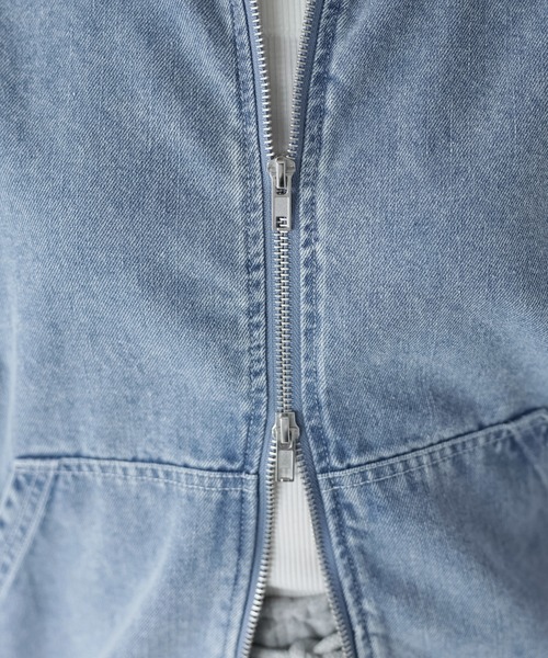 Riberry（リベリー）の「ダブルジップデニムパーカーブルゾン（デニムジャケット・レディース・ブルー/ネイビー・MEDIUM）」の7枚目の写真