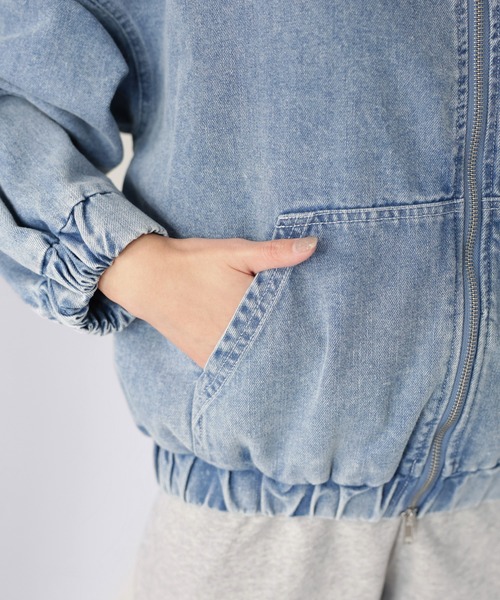 Riberry（リベリー）の「ダブルジップデニムパーカーブルゾン（デニムジャケット・レディース・ブルー/ネイビー・MEDIUM）」の6枚目の写真