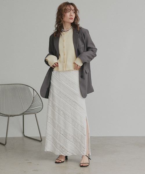 ad thie（アドティエ）の「透かし レース ナロースカート（スカート・レディース・オフホワイト・FREE）」の21枚目の写真