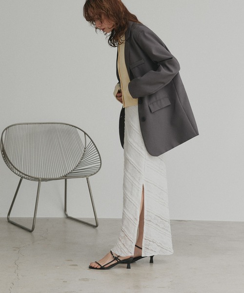 ad thie（アドティエ）の「透かし レース ナロースカート（スカート・レディース・オフホワイト・FREE）」の22枚目の写真