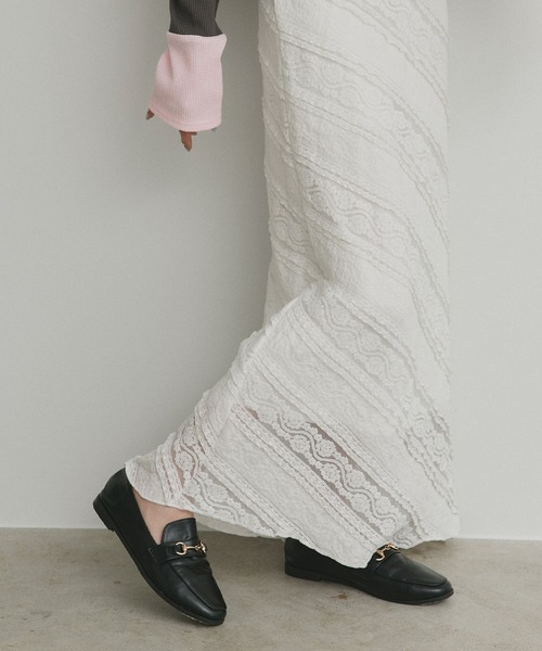 ad thie（アドティエ）の「透かし レース ナロースカート（スカート・レディース・オフホワイト・FREE）」の11枚目の写真