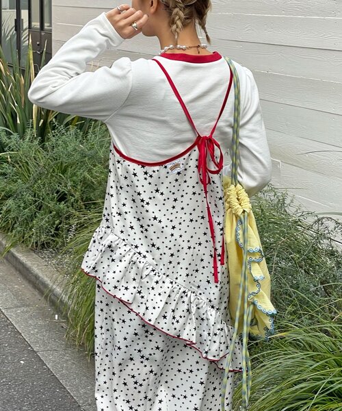 HELLO.SANFRANCISCO(ハローサンフランシスコ)の「【HELLO.SANFRANCISCO/ハローサンフランシスコ】TEE付き星柄キャミワンピ(ワンピース・レディース・ホワイト/ブラック・ONE SIZE)」の6枚目の写真