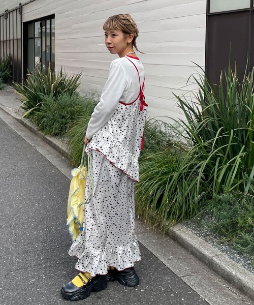 HELLO.SANFRANCISCO(ハローサンフランシスコ)の「【HELLO.SANFRANCISCO/ハローサンフランシスコ】TEE付き星柄キャミワンピ(ワンピース・レディース・ホワイト/ブラック・ONE SIZE)」の8枚目の写真