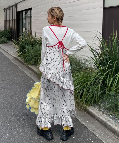 HELLO.SANFRANCISCO(ハローサンフランシスコ)の「【HELLO.SANFRANCISCO/ハローサンフランシスコ】TEE付き星柄キャミワンピ(ワンピース・レディース・ホワイト/ブラック・ONE SIZE)」の9枚目の写真