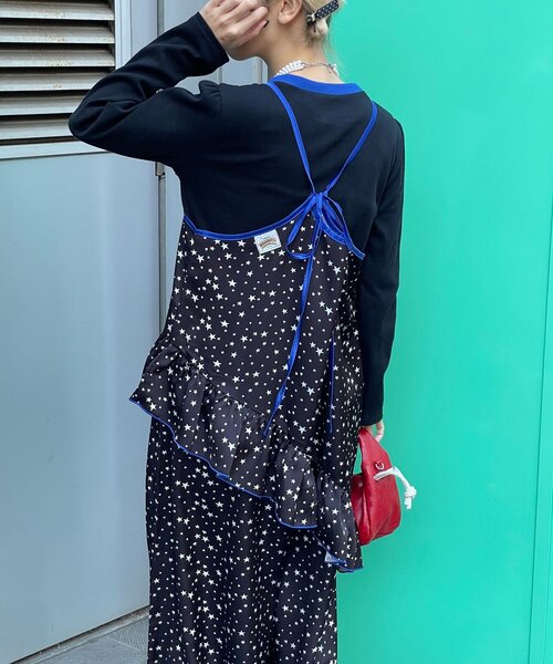 HELLO.SANFRANCISCO(ハローサンフランシスコ)の「【HELLO.SANFRANCISCO/ハローサンフランシスコ】TEE付き星柄キャミワンピ(ワンピース・レディース・ホワイト/ブラック・ONE SIZE)」の10枚目の写真