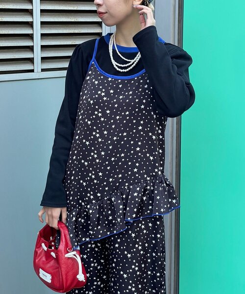 HELLO.SANFRANCISCO(ハローサンフランシスコ)の「【HELLO.SANFRANCISCO/ハローサンフランシスコ】TEE付き星柄キャミワンピ(ワンピース・レディース・ホワイト/ブラック・ONE SIZE)」の11枚目の写真