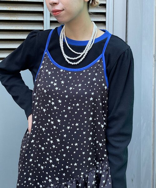 HELLO.SANFRANCISCO(ハローサンフランシスコ)の「【HELLO.SANFRANCISCO/ハローサンフランシスコ】TEE付き星柄キャミワンピ(ワンピース・レディース・ホワイト/ブラック・ONE SIZE)」の12枚目の写真