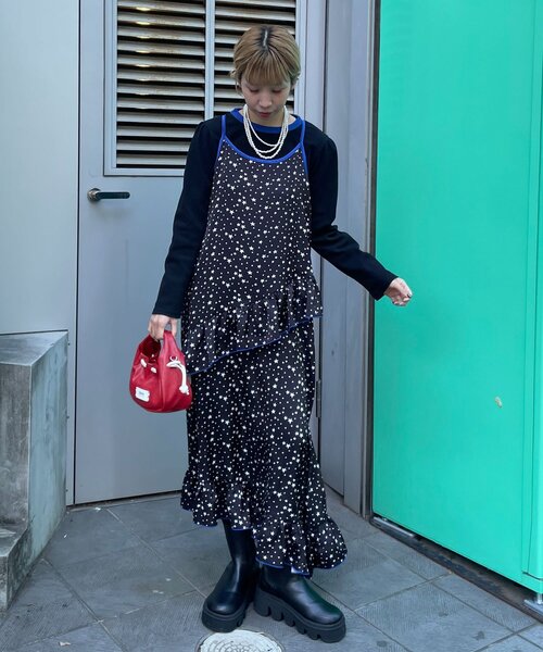 HELLO.SANFRANCISCO(ハローサンフランシスコ)の「【HELLO.SANFRANCISCO/ハローサンフランシスコ】TEE付き星柄キャミワンピ(ワンピース・レディース・ホワイト/ブラック・ONE SIZE)」の14枚目の写真