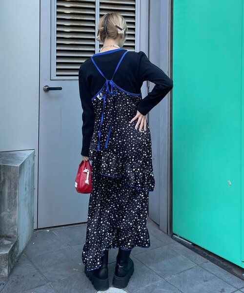 HELLO.SANFRANCISCO(ハローサンフランシスコ)の「【HELLO.SANFRANCISCO/ハローサンフランシスコ】TEE付き星柄キャミワンピ(ワンピース・レディース・ホワイト/ブラック・ONE SIZE)」の17枚目の写真