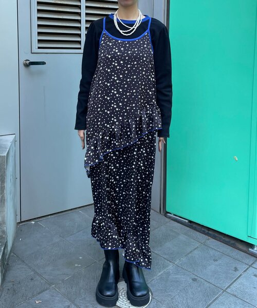 HELLO.SANFRANCISCO(ハローサンフランシスコ)の「【HELLO.SANFRANCISCO/ハローサンフランシスコ】TEE付き星柄キャミワンピ(ワンピース・レディース・ホワイト/ブラック・ONE SIZE)」の18枚目の写真
