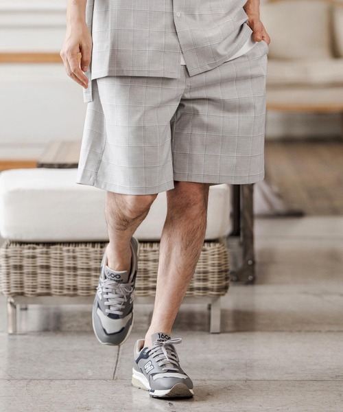 CAMBIO（カンビオ）の「mp14688-Tropical Pincheck Short Pants ショートパンツ(S68126cmb)（その他パンツ・メンズ・グレー/ライトグレー・L/M/S）」の2枚目の写真
