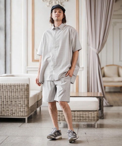 CAMBIO（カンビオ）の「mp14688-Tropical Pincheck Short Pants ショートパンツ(S68126cmb)（その他パンツ・メンズ・グレー/ライトグレー・L/M/S）」の6枚目の写真