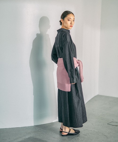 LEPSIM(レプシィム)の「デニムシャツロングワンピース 639369(ワンピース・レディース・ブルー/グレー系その他・FREE)」の5枚目の写真