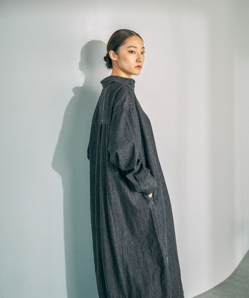 LEPSIM(レプシィム)の「デニムシャツロングワンピース 639369(ワンピース・レディース・ブルー/グレー系その他・FREE)」の8枚目の写真