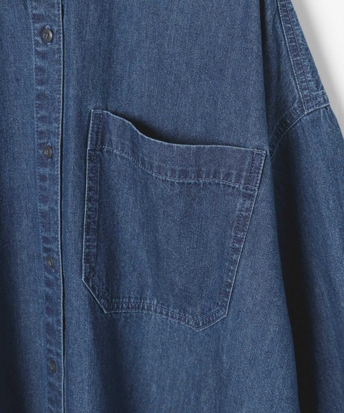 LEPSIM(レプシィム)の「デニムシャツロングワンピース 639369(ワンピース・レディース・ブルー/グレー系その他・FREE)」の12枚目の写真
