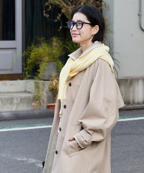FREAK'S STORE（フリークスストア）の「配色 ステンカラーコート/スプリング コート（ステンカラーコート・レディース・ネイビー/ベージュ/オフホワイト・ﾌﾘ-）」の20枚目の写真