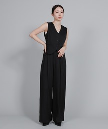 select MOCA Et（セレクトモカエト）の「【Et】Mannish Vest and Tuck Pants Set（セットアップ）」