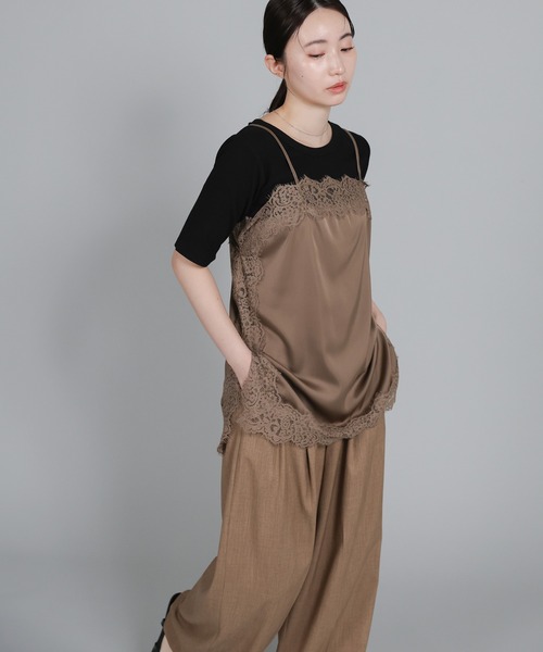select MOCA Et（セレクトモカエト）の「【Et】Mannish Vest and Tuck Pants Set【セットアップ】（セットアップ・レディース・ベージュ/ブラック・LARGE/MEDIUM）」の9枚目の写真