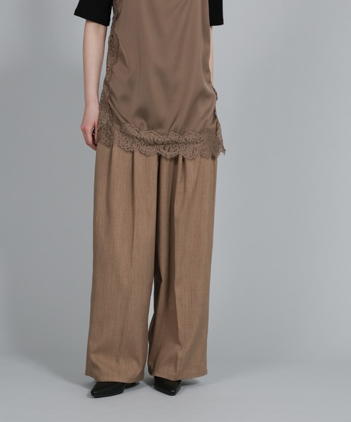 select MOCA Et（セレクトモカエト）の「【Et】Mannish Vest and Tuck Pants Set【セットアップ】（セットアップ・レディース・ベージュ/ブラック・LARGE/MEDIUM）」の6枚目の写真